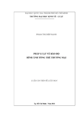 Luận án tiến sĩ luật học pháp luật về bảo hộ hình ảnh tổng thể thương mại