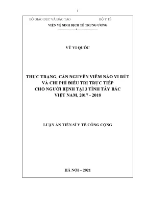 Luận án tiến sĩ thực trạng căn nguyên viêm não vi rút và chi phí điều trị trực tiếp cho người bệnh tại 3 tỉnh tây bắc việt nam