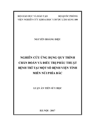 Luận án tiến sĩ nghiên cứu ứng dụng quy trình chẩn đoán và điều trị phẫu thuật bệnh trĩ tại một số tỉnh miền núi phía bắc