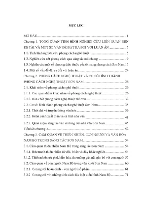 Luận án tiến sĩ ngữ văn phong cách nghệ thuật sơn nam