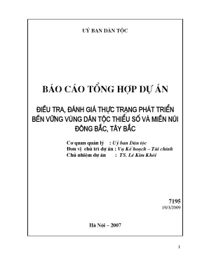 Luận văn điều tra đánh giá thực trạng phát triển bền vững vùng dân tộc thiểu số và miền núi đông bắc tây bắc