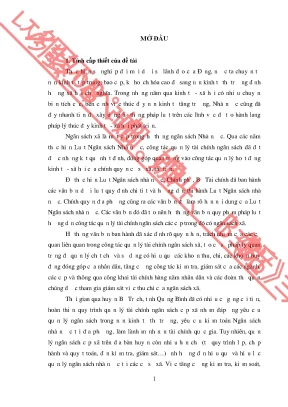 Luận văn thạc sĩ khoa học kinh tế hoàn thiện công tác quản lý ngân sách cấp xã trên địa bàn huyện bố trạch tỉnh quảng bình