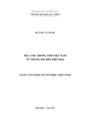 Luận văn thạc sĩ mùa thu trong thơ việt nam từ trung đại đến hiện đại