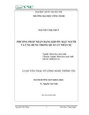 Luận án tiến sĩ công nghệ thông tin phương pháp nhận dạng khuôn mặt người và ứng dụng trong quản lý nhân sự