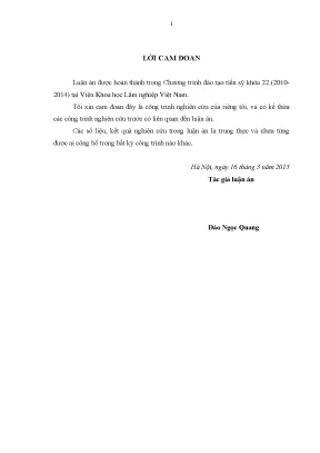 Luận án tiến sĩ lâm nghiệp nghiên cứu cơ sở khoa học để tuyển chọn thông nhựa pinus merkusii jungh et de vriese kháng sâu róm thông dendrolimus punctatus walker và có sản lượng nhựa cao