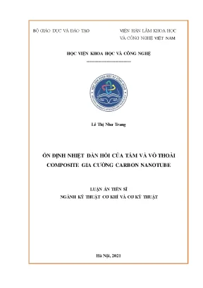 Luận án tiến sĩ kĩ thuật ổn định nhiệt đàn hồi của tấm và vỏ thoải composite gia cường carbon nanotube