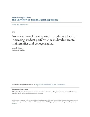Luận văn an evaluation of the emporium model as a tool for increasing student performance in developmental mathematics and college algebra