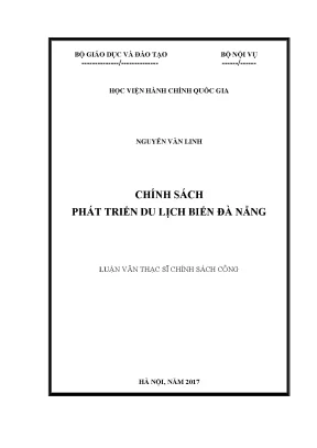 Luận văn thạc sĩ chính sách công chính sách phát triển du lịch biển đà nẵng