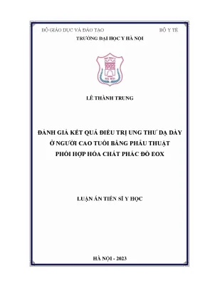 Luận án tiến sĩ đánh giá kết quả điều trị ung thư dạ dày ở người cao tuổi bằng phẫu thuật phối hợp hóa chất phác đồ eox