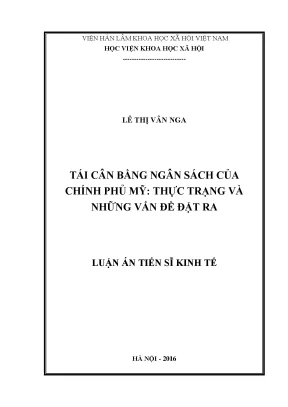 Luận án tiến sĩ tái cân bằng ngân sách của chính phủ mỹ thực trạng và những vấn đề đặt ra