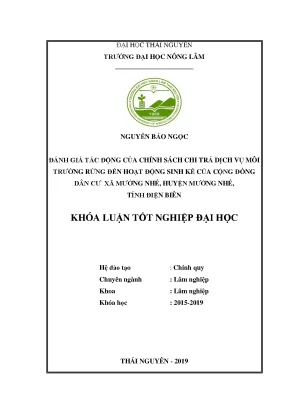 Luận văn đánh giá tác động của chính sách chi trả dịch vụ môi trường rừng đến hoạt động sinh kế của cộng đồng dân cư xã mường nhé huyện mường nhé tỉnh điện biên