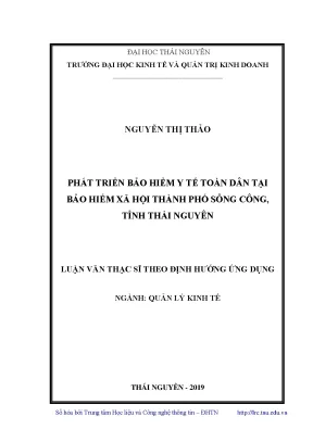 Luận văn thạc sĩ phát triển bảo hiểm y tế toàn dân tại bảo hiểm xã hội thành phố sông công tỉnh thái nguyên