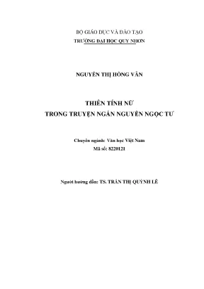 Luận văn thạc sĩ thiên tính nữ trong truyện ngắn nguyễn ngọc tư