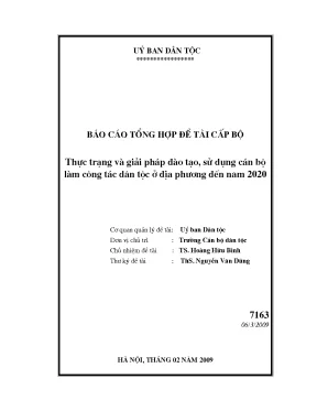 Luận văn thực trạng và giải pháp đào tạo sử dụng cán bộ làm công tác dân tộc ở địa phương đến năm 2020