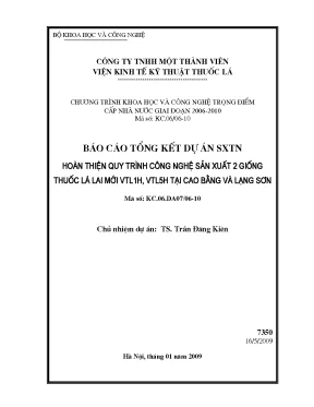 Luận văn hoàn thiện quy trình công nghệ sản xuất 2 giống thuốc lá lai mới vtl1h vtl5h tại cao bằng và lạng sơn