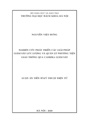 Luận án tiến sĩ kỹ thuật điện tử nghiên cứu phát triển các giải pháp giám sát lưu lượng và quản lý phương tiện giao thông qua camera giám sát