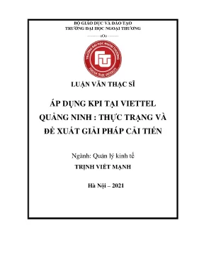 Luận văn thạc sĩ áp dụng kpi tại viettel quảng ninh thực trạng và đề xuất giải pháp cải tiến
