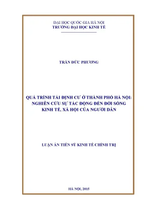 Luận văn thạc sĩ quá trình tái định cư ở thành phố hà nội nghiên cứu sự tác động đến đời sống kinh tế xã hội của người dân