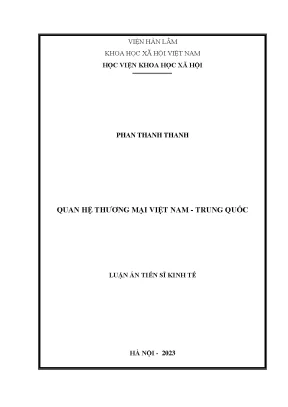 Luận án tiến sĩ quan hệ thương mại việt nam trung quốc