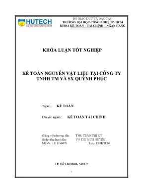 Luận văn tốt nghiệp kế toán nguyên vật liệu tại công ty tnhh tm và sx quỳnh phúc