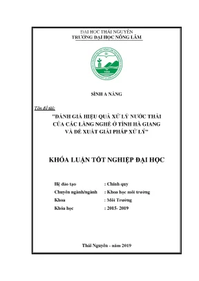Luận văn đánh giá hiệu quả xử lý nước thải của các làng nghề ở tỉnh hà giang và đề xuất giải pháp xử lý
