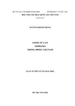 Luận án tiến sĩ giọng nữ cao soprano trong opera việt nam