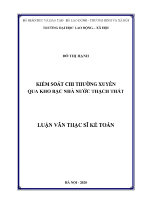 Luận văn thạc sĩ kiểm soát chi thường xuyên qua kho bạc nhà nước thạch thất