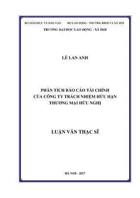 Luận văn thạc sĩ phân tích báo cáo tài chính của công ty tnhh thương mại hữu nghị