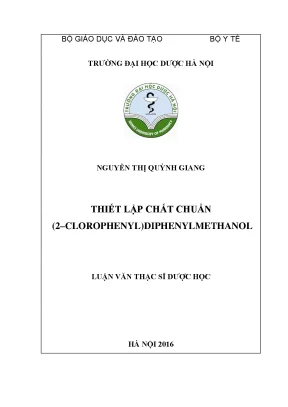 Luận văn thạc sĩ thiết lập chất chuẩn 2 clorophenyldiphenylmethanol min