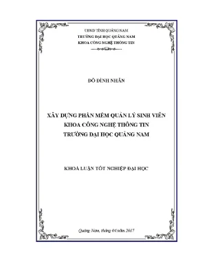 0031 xây dựng phần mềm quản lý sinh viên khoa công nghệ thông tin trường đại học quảng nam đỗ đình nhân luận văn đh quảng nam