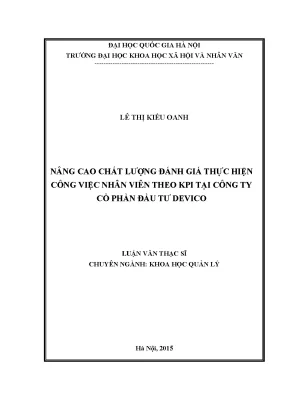 Luận văn thạc sĩ nâng cao chất lượng đánh giá thực hiện công việc nhân viên theo kpi tại công ty cổ phần đầu tư devico