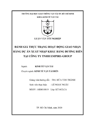 Luận văn đánh giá thực trạng hoạt động giao nhận hàng dự án xuất nhập khẩu bằng đường biển tại công ty tnhh qmpire group