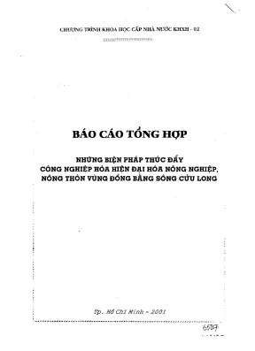 Luận văn những biện pháp thúc đẩy công nghiệp hóa hiện đại hóa nông nghiệp nông thôn vùng đồng bằng sông cửu long