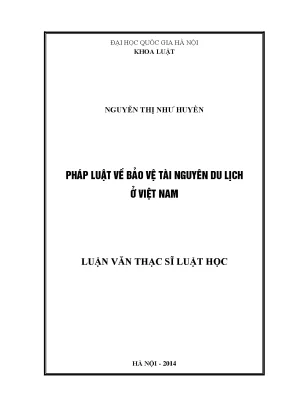 Luận văn thạc sĩ pháp luật về bảo vệ tài nguyên du lịch ở việt nam