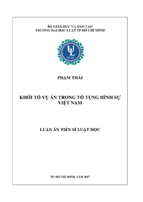 Luận án tiến sĩ luật học khởi tố vụ án trong tố tụng hình sự việt nam