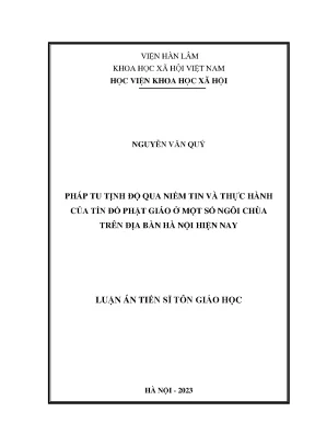 Luận án tiến sĩ pháp tu tịnh độ qua niềm tin và thực hành của tín đồ phật giáo ở một số ngôi chùa trên địa bàn hà nội hiện nay