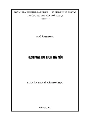 Luận án tiến sĩ festival du lịch hà nội