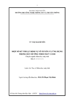 Luận văn thạc sĩ một số kỹ thuật định vi vô tuyến và ứng dụng trong dẫn đường theo ngữ cảnh compressed