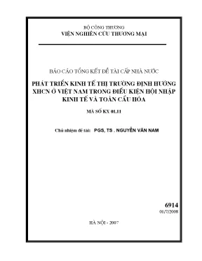 Luận văn phát triển kinh tế thị trường định hướng xã hội chủ nghĩa ở việt nam trong điều kiện hội nhập kinh tế và toàn cầu hoá