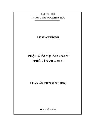 Luận án tiến sĩ phật giáo quảng nam thế kỉ xvii xix