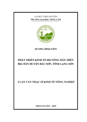 Luận văn thạc sĩ phát triển kinh tế hộ nông dân trên địa bàn huyện bắc sơn tỉnh lạng sơn