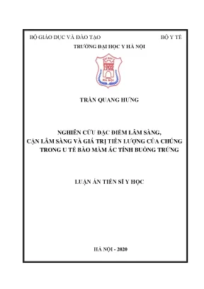 Luận án tiến sĩ nghiên cứu đặc điểm lâm sàng cận lâm sàng và giá trị tiên lượng của chúng trong u tế bào mầm ác tính buồng trứng