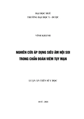 Luận án tiến sĩ nghiên cứu áp dụng siêu âm nội soi trong chẩn đoán viêm tụy mạn