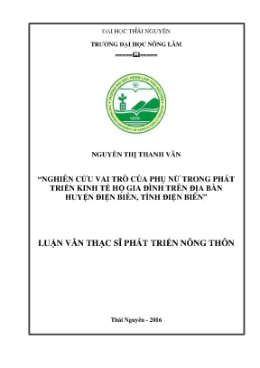 Luận văn thạc sĩ nghiên cứu vai trò của phụ nữ trong phát triển kinh tế hộ gia đình trên địa bàn huyện điện biên tỉnh điện biên