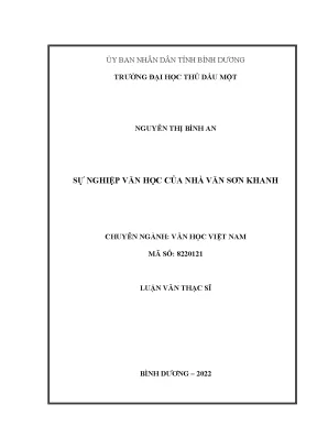 Luận văn thạc sĩ sự nghiệp văn học của nhà văn sơn khanh