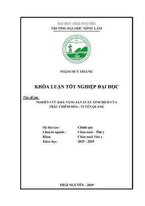 Luận văn nghiên cứu khả năng sản xuất tinh dịch của trâu chiêm hóa tuyên quang