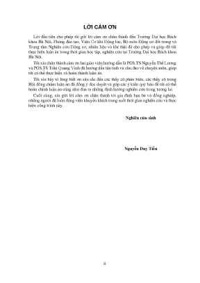 Luận án tiến sĩ kỹ thuật cơ khí nghiên cứu nâng cao hiệu quả bộ xúc tác ba thành phần cho động cơ sử dụng nhiên liệu xăng pha cồn