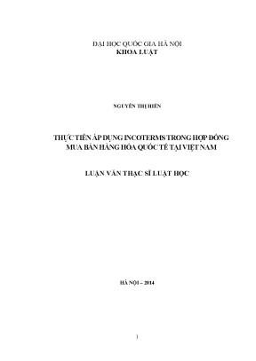Luận văn thạc sĩ thực tiễn áp dụng incoterms trong hợp đồng mua bán hàng hóa quốc tế tại việt nam