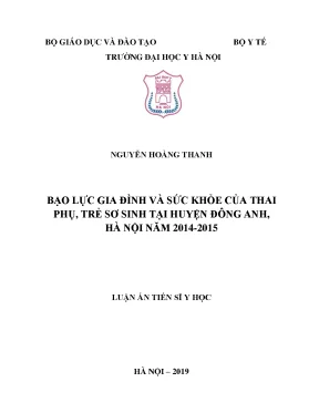 Luận án tiến sĩ bạo lực gia đình và sức khỏe của thai phụ trẻ sơ sinh tại huyện đông anh hà nội năm 2014 2015