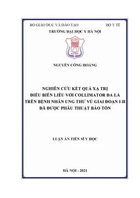 Luận án tiến sĩ nghiên cứu kết quả xạ trị điều biến liều với collimator đa lá trên bệnh nhân ung thư vú giai đoạn iii đã được phẫu thuật bảo tồn